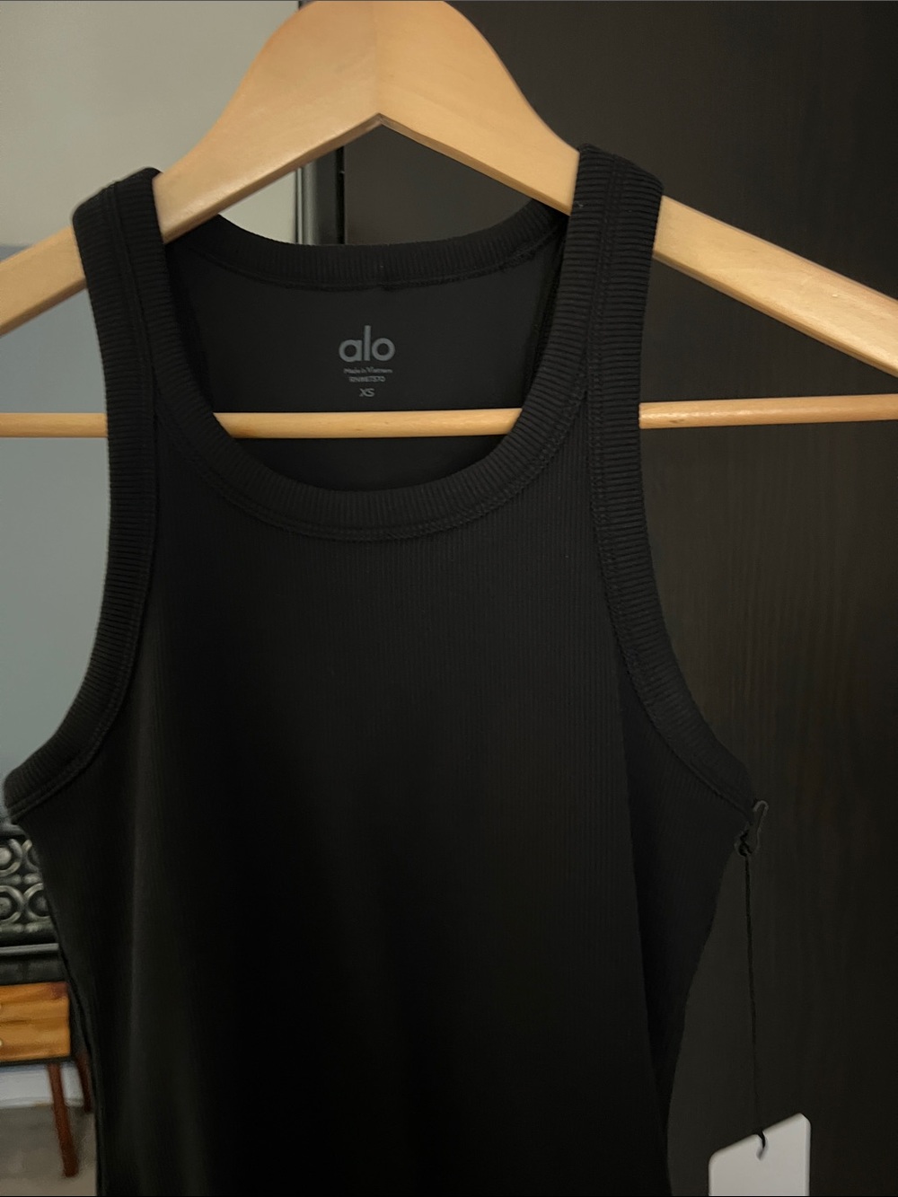 ALO Yoga Black Ribbed Tank Midi Dress - Picture 5 of 6